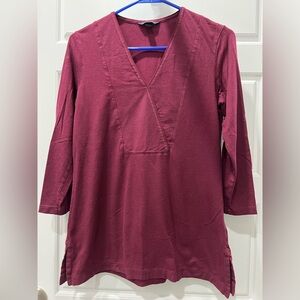 Land’s End Women's Burgundy V-Neck Tunic